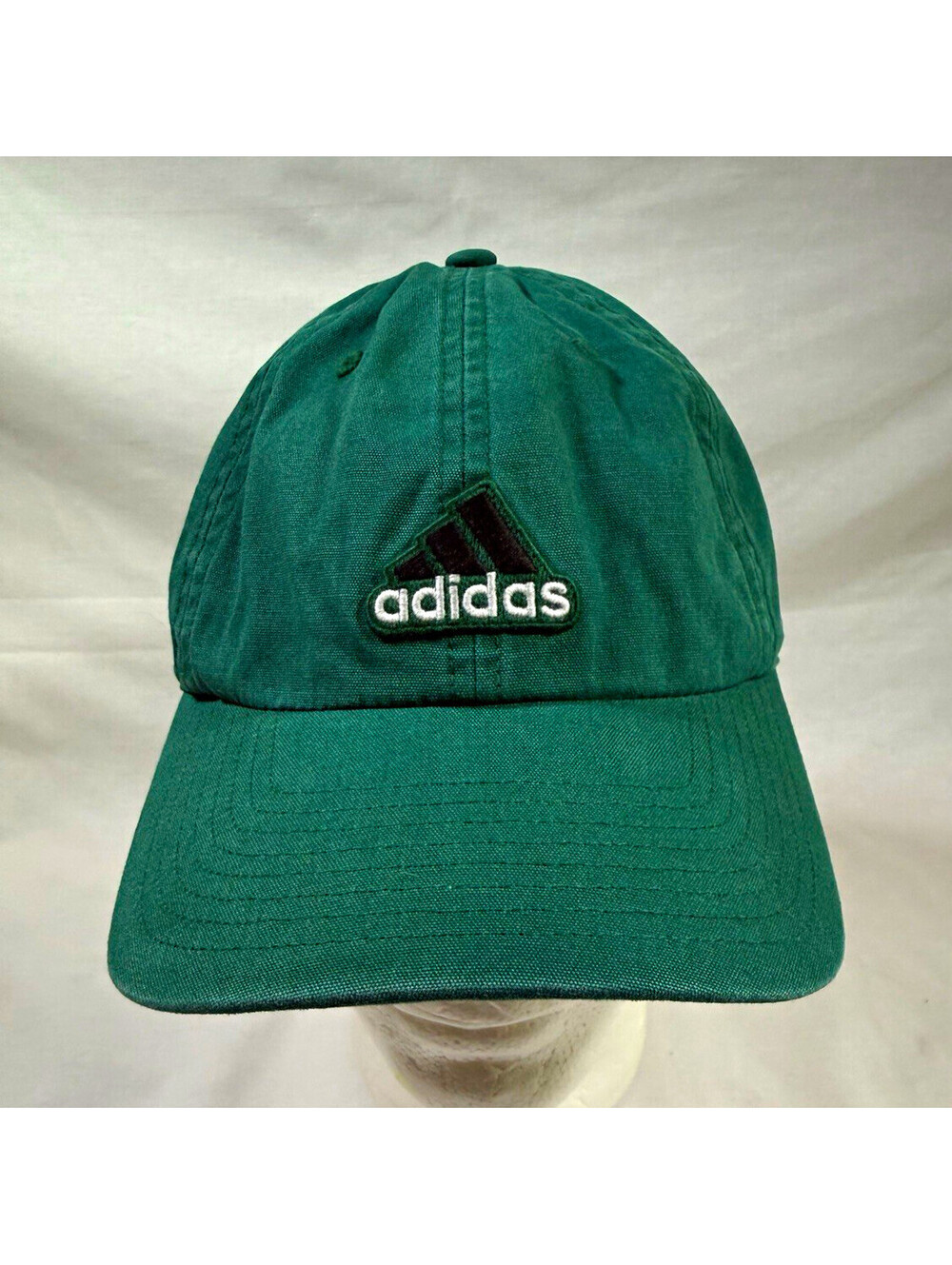 adidas Baseball Cap Green Solid One Size Adjustable Strapback Unisex Adults